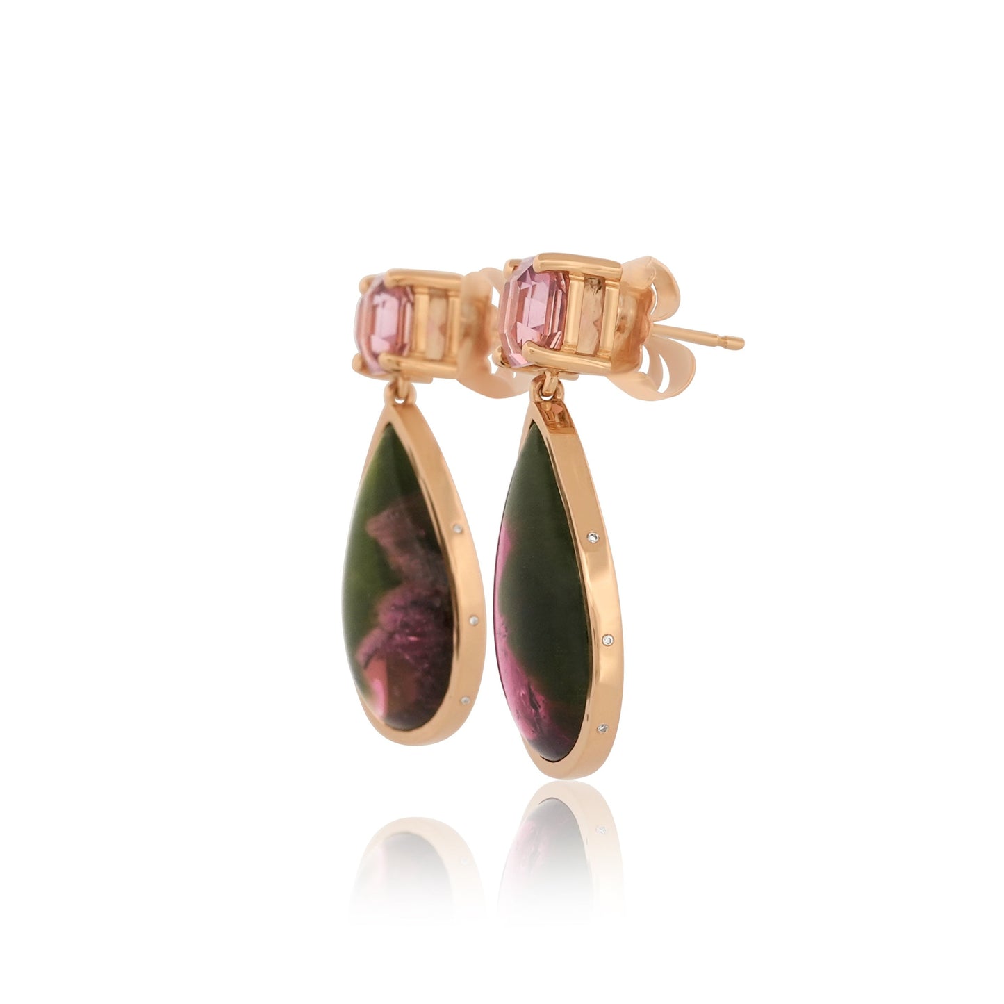 "Wicked Beautiful" - Bi-color Tourmaline Dangle Earrings