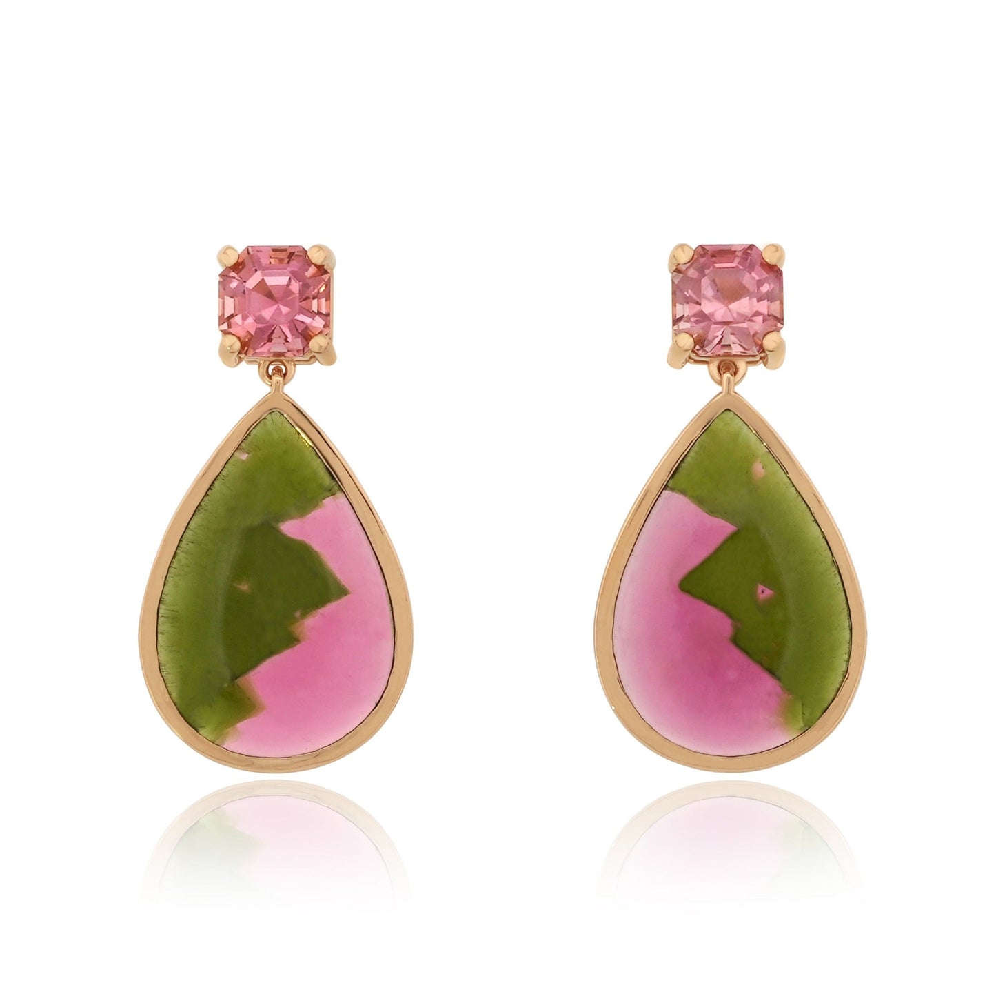 "Wicked Beautiful" - Bi-color Tourmaline Dangle Earrings