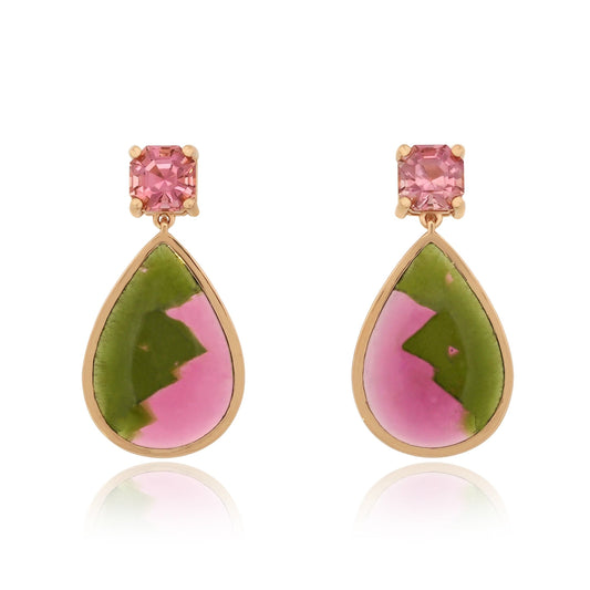 "Wicked Beautiful" - Bi-color Tourmaline Dangle Earrings
